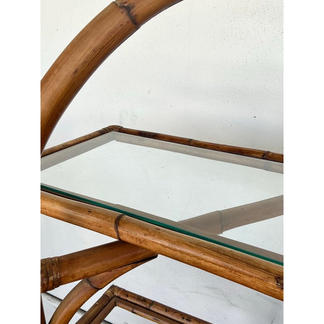 Vintage Bent Rattan Arched Etagere For Sale - Image 12 of 12