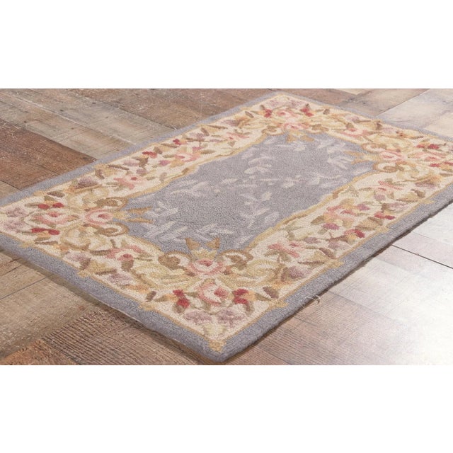 Textile Late 20th Century Vintage Aubusson American Hooked Rug - 01'09 X 02'08 For Sale - Image 7 of 10