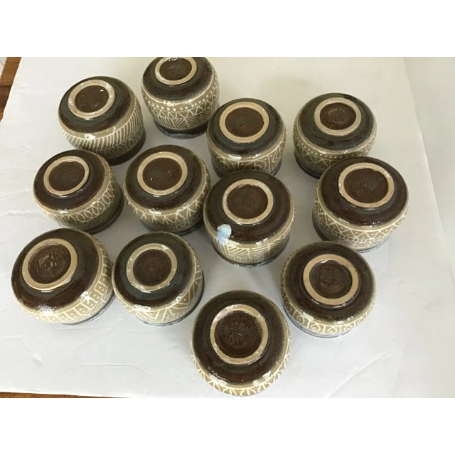 20th Century Narkter Pottery Art Punch Bowl Signed Set- 13 Pieces For Sale - Image 11 of 13