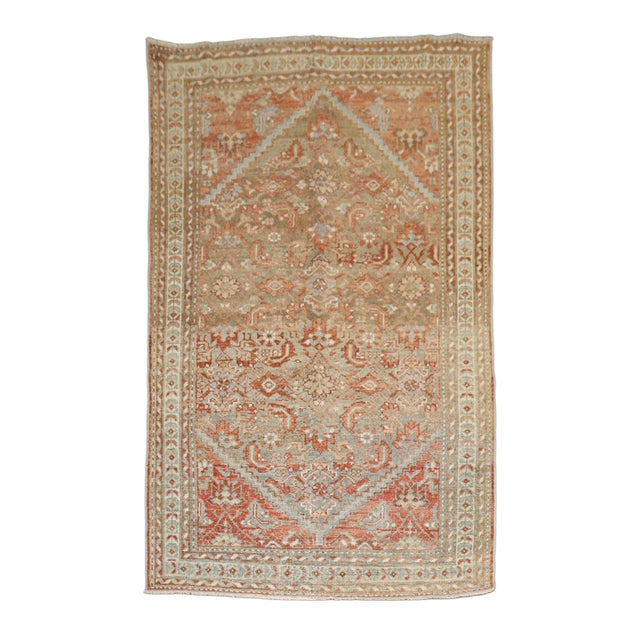 Soft Brown Field Malayer Accent Rug no. j5248 For Sale