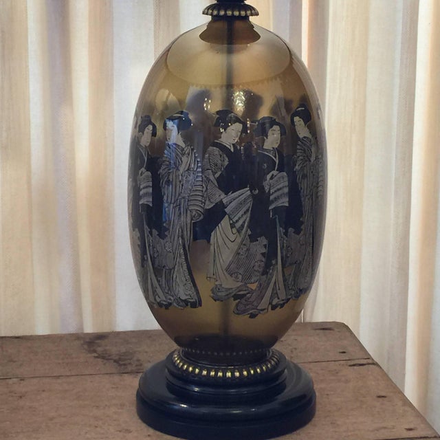 1960s Spectacular Mid-Century ModernChinoiserie Glass Lamps - A Pair For Sale - Image 15 of 18