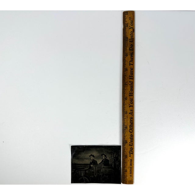 Black Antique Tintype Photo: Two Men in Prop Car, 19th Century 1/6 Plate For Sale - Image 8 of 8