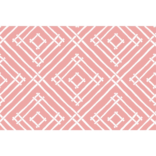 A 9.5" x 9.5" sample of Island House Southampton Pink Care Instructions: Pure Solvants Dry Cleaning