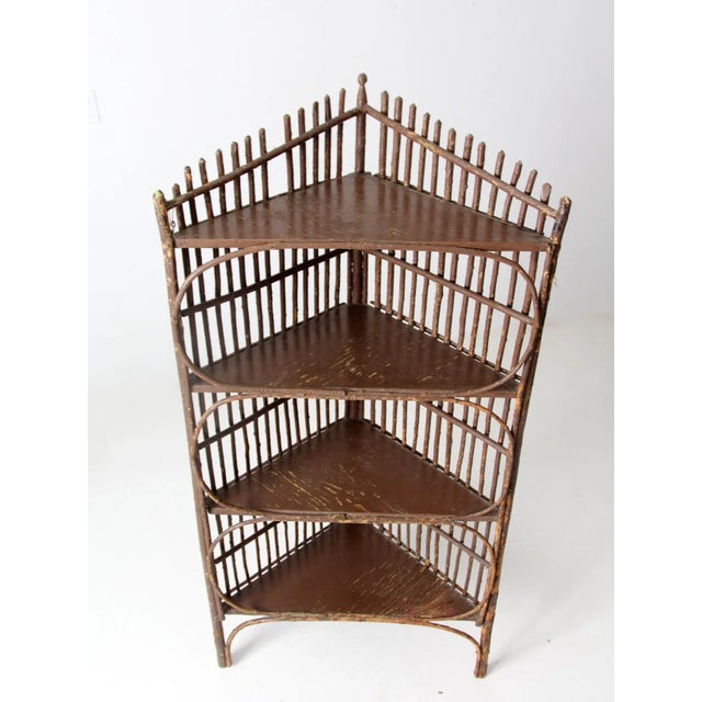 American Antique Rustic Twig Corner Shelf For Sale - Image 3 of 10