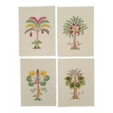 Palm Tree Acrylic Papintings on Paper, Set of 4, by Cynthia Geyer For Sale