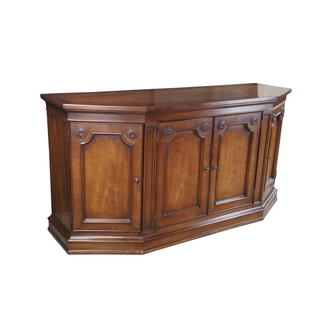 Neoclassical 1970s White Furniture Italian Provincial Neoclassical Style Walnut Buffet Sideboard For Sale - Image 3 of 13