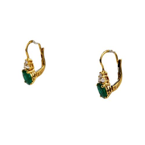 Giorgio Visconti. Gold pendant and earrings with emeralds and diamonds. Pendant 750 standard - 4.5 g. with a central...