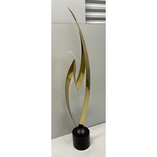 Mid Century Modern Abstract Brass Flame Sculpture by Curtis Jere For Sale - Image 11 of 11