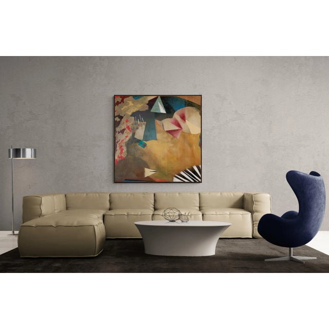 1990s 1997 "Blue Heaven" Abstract Oil Painting on Canvas Bill Shields Chicago Academy of Fine Art For Sale - Image 5 of 7