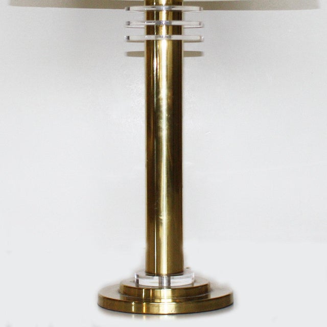 Pair of brass lamps with Lucite detailing, c. 1960 $2900