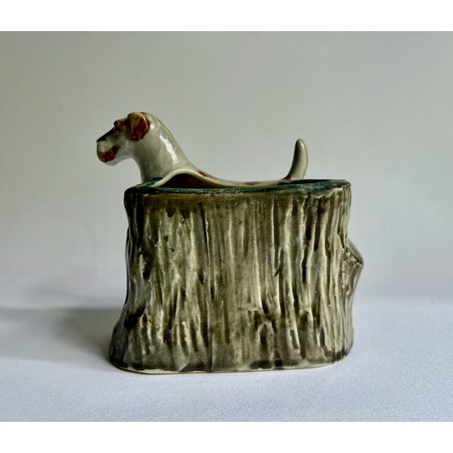 1950's Wire Hair Fox Terrier Dog Ceramic Vase, Planter For Sale - Image 13 of 17