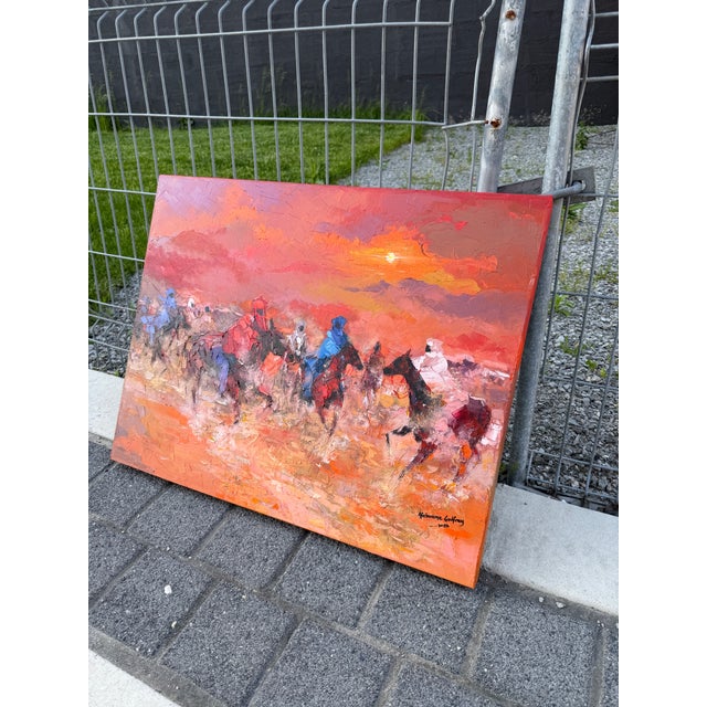 Contemporary Golden Dust Thunder by Godfrey Afebuame, Oil on Canvas (2026) Impasto For Sale - Image 3 of 6