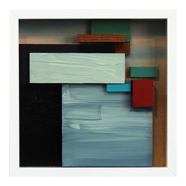 Celadon Daydream - Framed Sculptural Abstract Landscape Painting Original Artwork by Paul Kirley For Sale