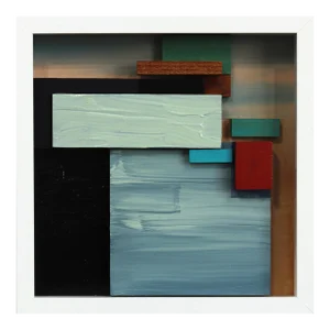 Celadon Daydream - Framed Sculptural Abstract Landscape Painting Original Artwork by Paul Kirley