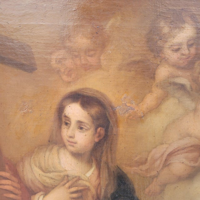 After Murillo, Vision of Saint Francis of Assisi at the Porziuncola, 19th Century, Oil on Canvas For Sale - Image 18 of 18