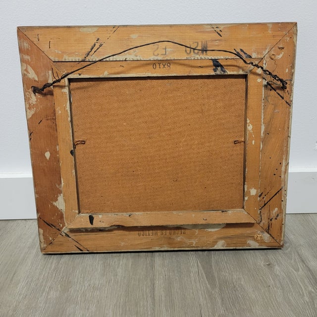 Vintage Signed Marine Oil Painting of a Clipper Ship at Sea in Distressed Frame For Sale In Raleigh - Image 6 of 6