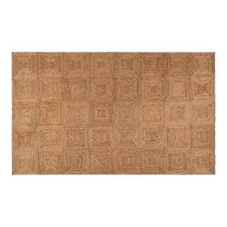 Part & Parcel Goods Jute Block Runner, 2’6”x12’, Natural For Sale