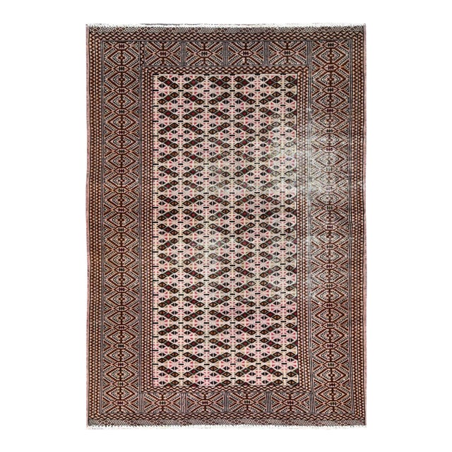 1960s Pink Vintage Persian Rug For Sale
