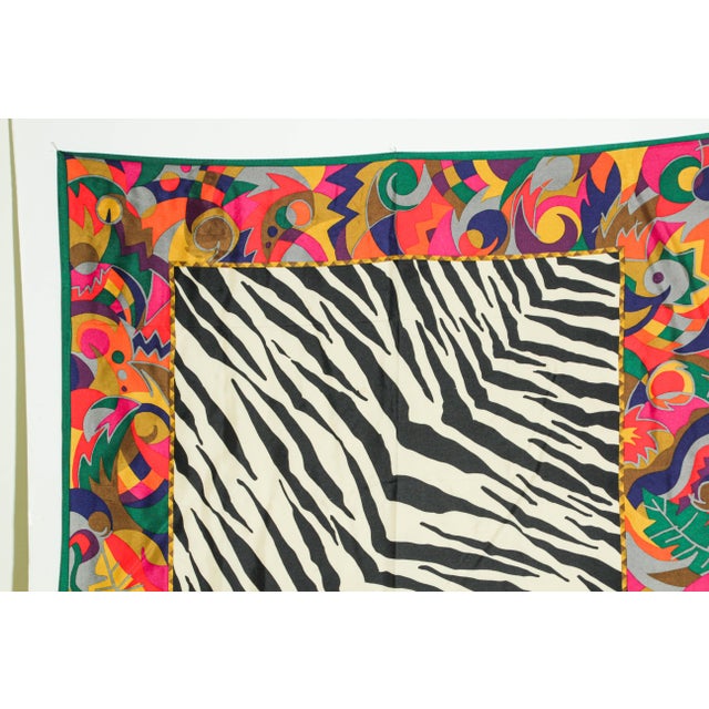 Perry Ellis Silk Scarf Rolled Hem 1980s 35" X 35" For Sale - Image 10 of 12