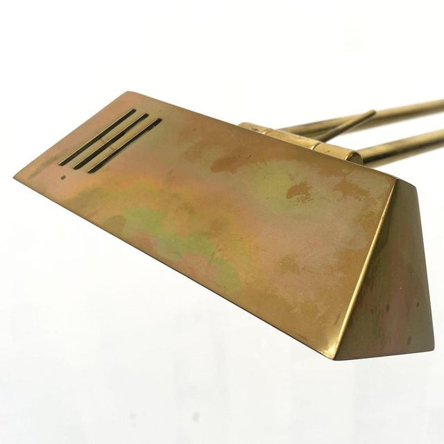 Vintage Adjustable Brass Reading Floor Lamp with Dimmer For Sale - Image 12 of 17