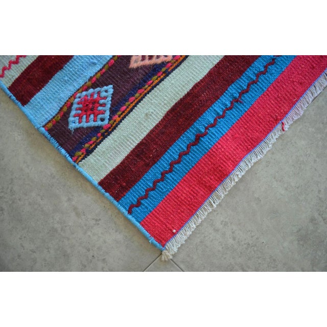 1970s Turkish Kilim Hand Woven Braided Area Rug - 5′5″ × 10′9″ For Sale - Image 10 of 11