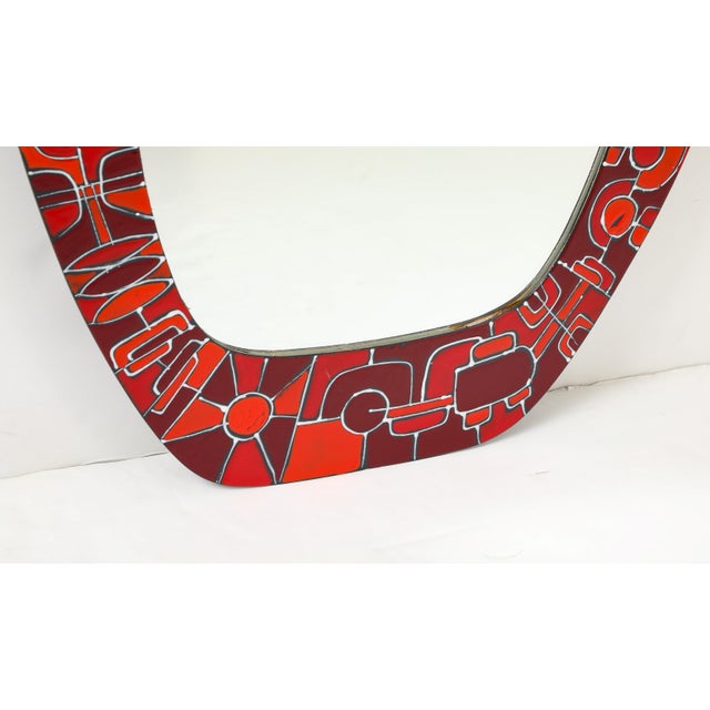 1960s Siva Poggibonsi 1960's Enamel Wall Mirror For Sale - Image 5 of 9