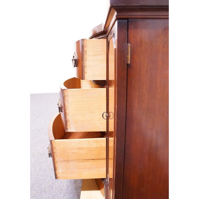 Drexel Furniture New Travis Court Collection Solid Mahogany Traditional Duncan Phyfe Style 49" Bow Front China Cabinet 317-3 For Sale - Image 9 of 13