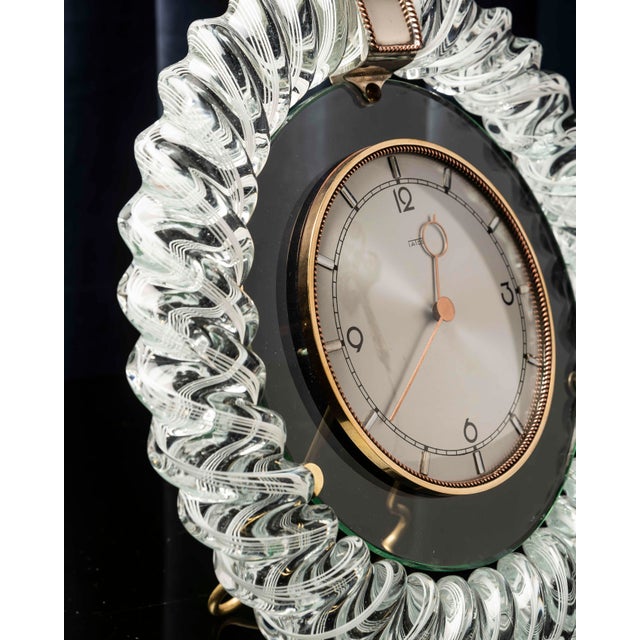 Murano Glass Mantel Clock by Ercole Barovier for Barovier & Toso, Italy, 1950s For Sale - Image 11 of 14