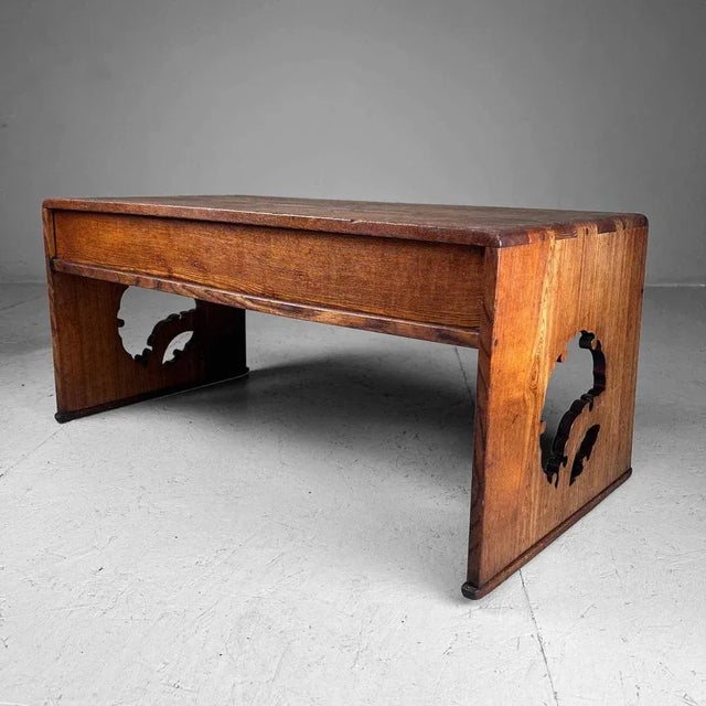 Wood Early Shōwa Era Japanese Writing Table, 1930s For Sale - Image 7 of 9