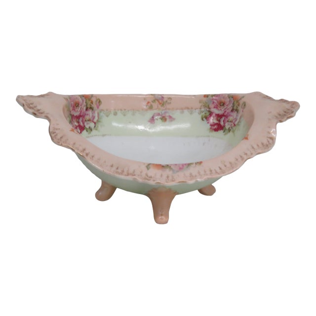 Karl IV Gold Gilt Lime and Pink Candy Bowl Porcelain Made in Austria 4662b For Sale
