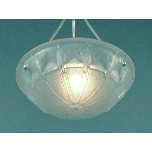 Here's an unsigned "generic" French lighting bowl of larger than normal proportions (deeper by an inch or more than many),...