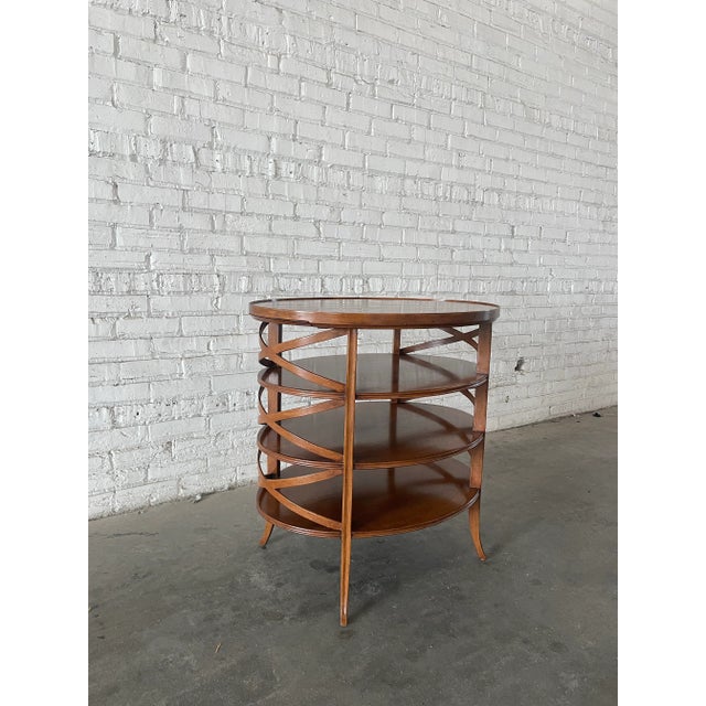 Traversa side table designed by Erika Brunson in a custom line for Dessin Fournir. An incredibly elegant table handmade of...