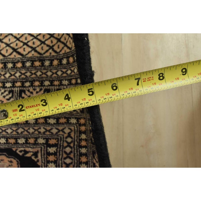 Bokhara Rug 9’2” X 12′ Black Wool Tribal Hand-Knotted Oriental Carpet For Sale - Image 11 of 13
