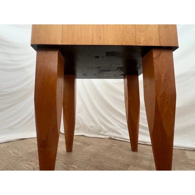 Vintage Butchers Block Carving Kitchen Table Solid Dovetail End Maple Slab For Sale - Image 11 of 11