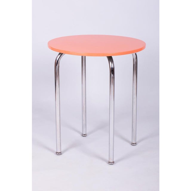 Bauhaus Table in Chrome-Plated Steel from Hynek Gottwald, Czech, 1930s For Sale - Image 9 of 9