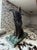 1980s Frederic Remington Style Native American Horseback Sculpture on Green Marble Base For Sale - Image 5 of 10