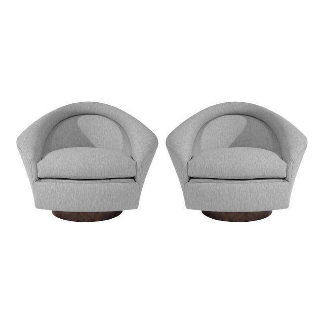 Set of 2 Swivel Tilt Lounge Chairs by Adrian Pearsall, Circa 1950s For Sale