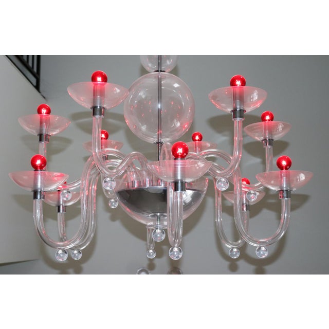 Mid-Century Modern Murano Glass Chandelier For Sale - Image 9 of 12