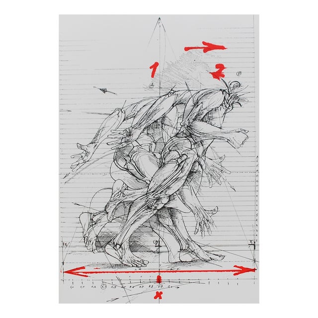 Vladimir Veličković, Motion Sketch, Serigraph Print, 1980 For Sale