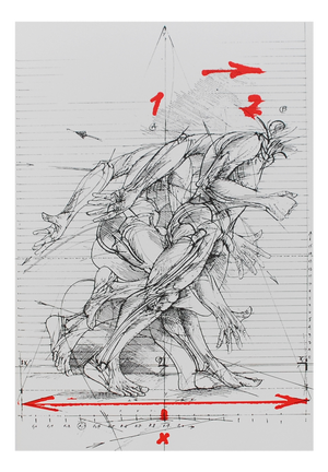 Vladimir Veličković, Motion Sketch, Serigraph Print, 1980