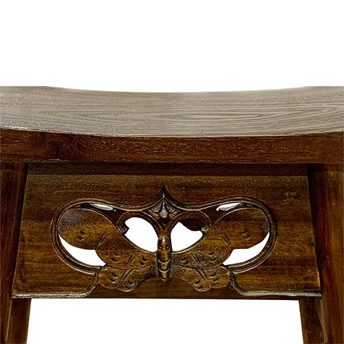 Early 21st Century Asian Style Brown Elm Wood Butterfly Stool For Sale - Image 5 of 5