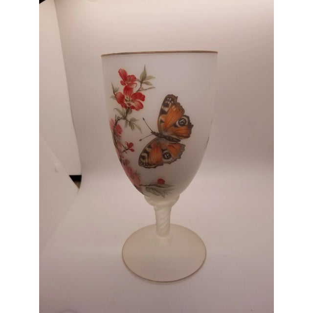 Frosted Vintage Norleans Butterfly and Flowers Vase, Made in Italy