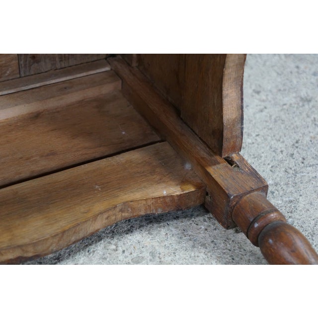 Antique Early American Primitive Oak Chamber Pot Commode Toilet Step Stool For Sale - Image 12 of 18