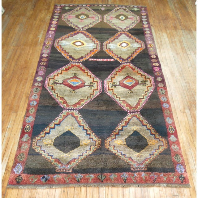 Gray Vintage Zabihi Collection Turkish Kars Anatolian Gallery Rug - 5'10" x 12'6" For Sale - Image 8 of 8