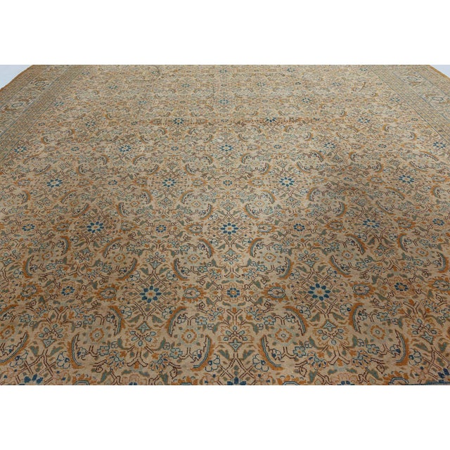 Textile Antique Persian Tabriz Hand Knotted Wool Rug For Sale - Image 7 of 8