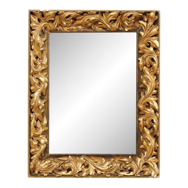 19th Century French Gilt & Rococo Carved Mirror For Sale