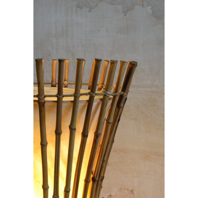 Mid-Century Modern Bamboo Floor Lamp by Franco Albini, 1960s For Sale - Image 3 of 10