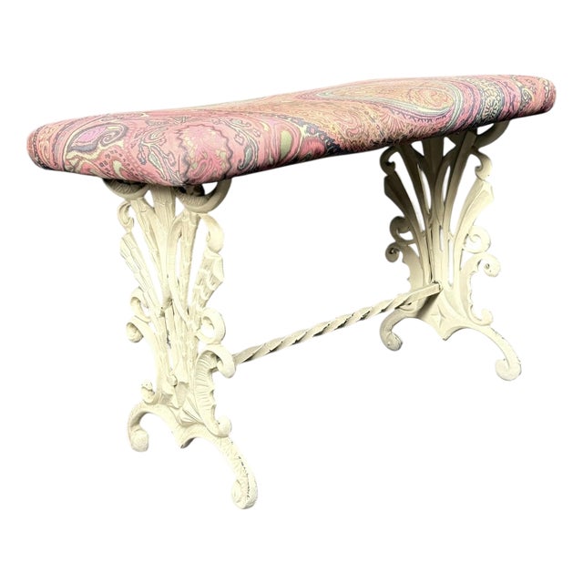 Vintage Art Deco Style Cast Iron Bench For Sale