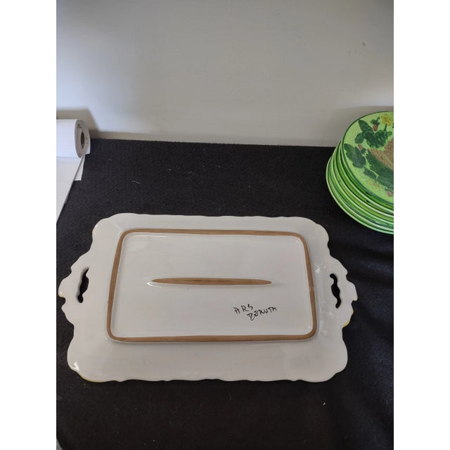 Deruta Vintage Hand Painted Italian Deruta Pottery Platter For Sale - Image 4 of 6