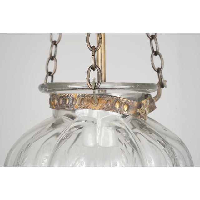 Late 19th Century Antique 8 In. Clear Crystal Onion Bell Jar Pendant Light For Sale - Image 5 of 13